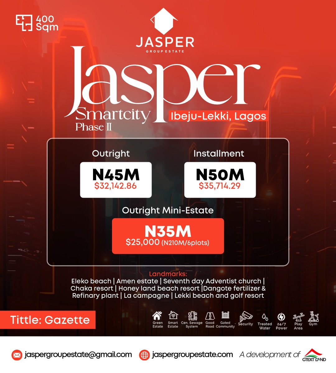 Jasper Smartcity Phase II - Ibeju-Lekki, Lagos